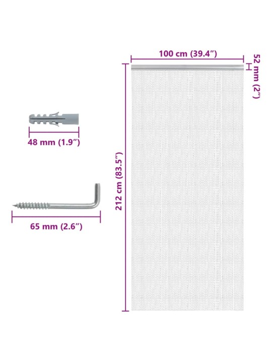 Kettidest putukavõrk uksele, 90x212 cm, alumiinium