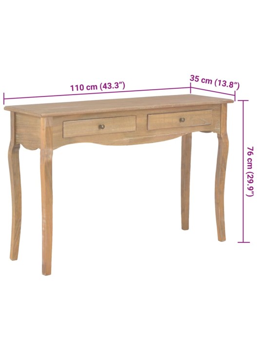 2 sahtliga konsoollaud, 110 x 35 x 76 cm, tehispuit