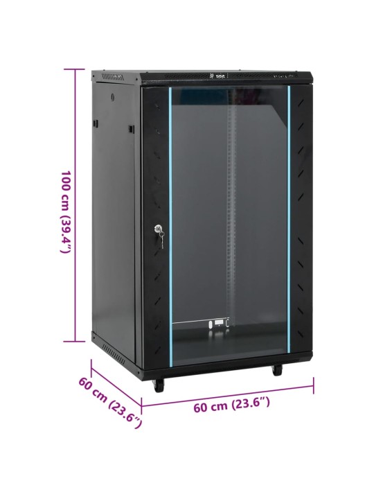 18u serverikapp pööratavate jalgadega, 19" ip20, 60x60x100 cm