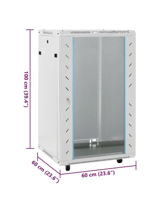 18U SERVERIKAPP PÖÖRATAVATE JALGADEGA, 19" IP20, 60X60X100 CM