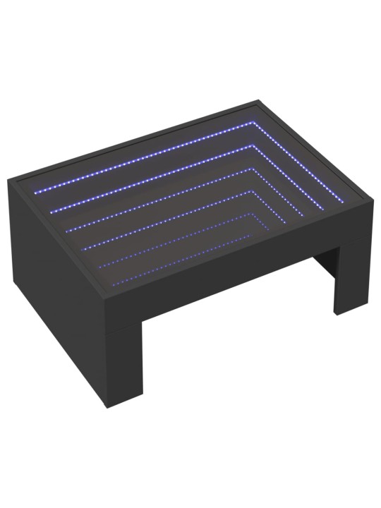 Kohvilaud LED-tuledega, must, 70x50x30 cm