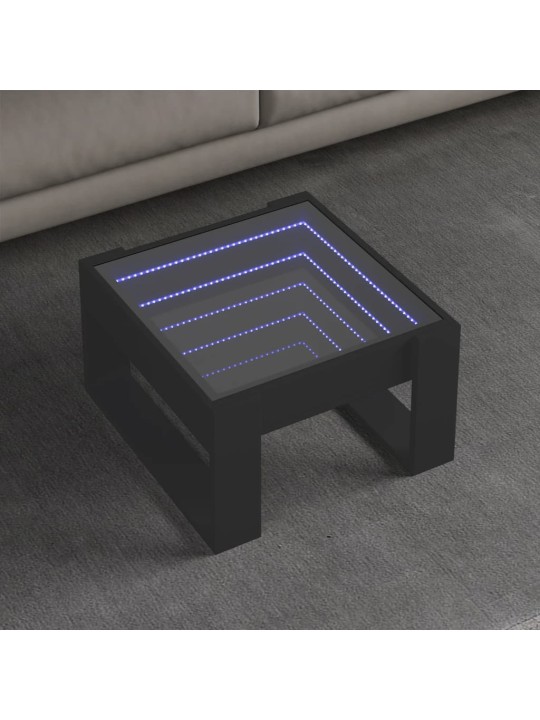 Kohvilaud LED-tuledega, must, 50 x 53 x 30 cm