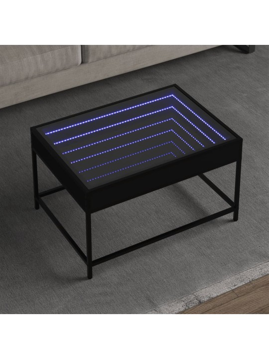 Kohvilaud LED-tuledega, must, 70 x 50 x 41 cm