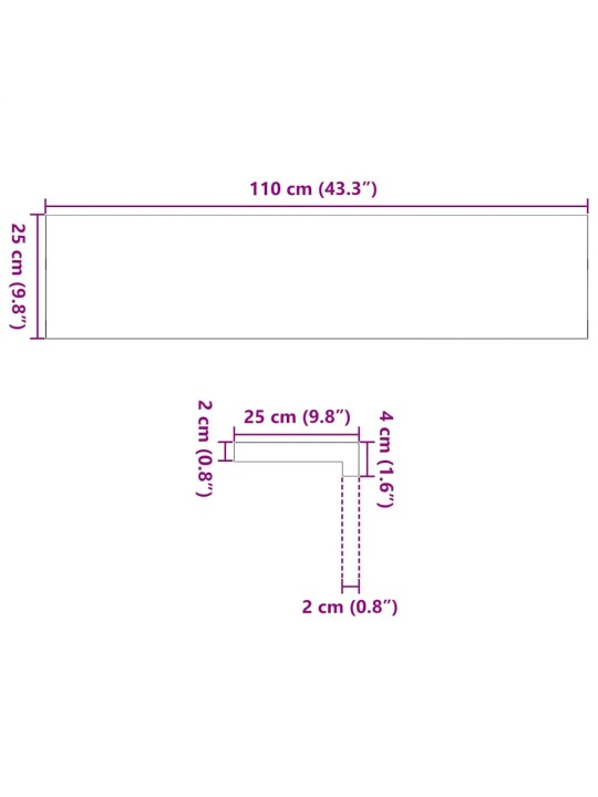 Trepiastmed 4 tk, 110x25x2 cm, töötlemata tammepuit