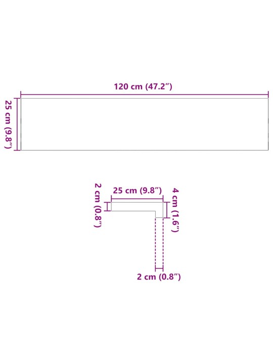 Trepiastmed 4 tk, 120x25x2 cm, töötlemata tammepuit