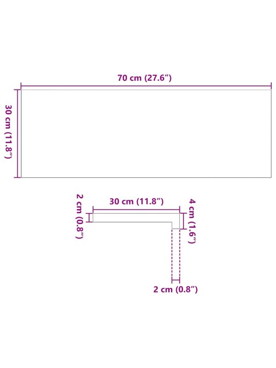 Trepiastmed 4 tk, 70x30x2 cm, töötlemata tammepuit