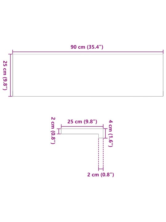 Trepiastmed 8 tk, 90x25x2 cm, töötlemata tammepuit