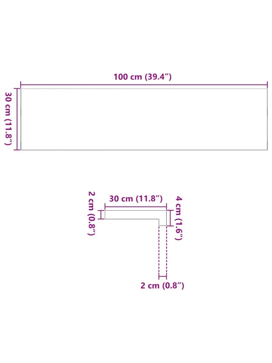 Trepiastmed 8 tk, 100x30x2 cm, töötlemata tammepuit