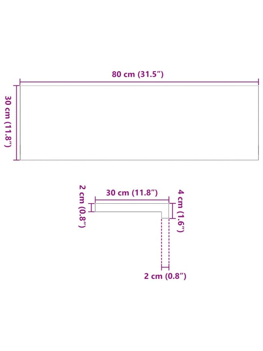 Trepiastmed 12 tk, 80x30x2 cm, töötlemata tammepuit