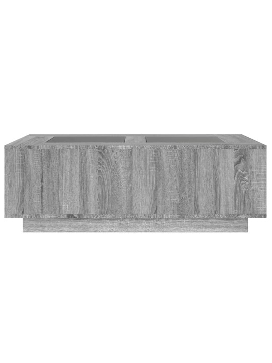 Kohvilaud LED-tuledega, hall sonoma tamm, 116x69x40 cm