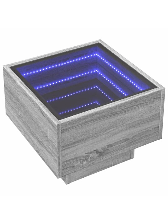 Öökapp LED-tuledega, hall sonoma tamm, 40x40x30 cm