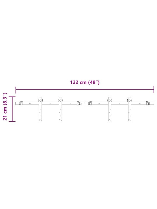 Lükandkapi uksekomplekt 122 cm süsinikterasest