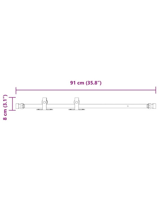 Lükandkapi uksekomplekt 91,5 cm süsinikterasest