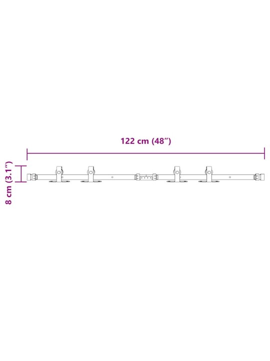 Lükandkapi uksekomplekt 122 cm süsinikterasest