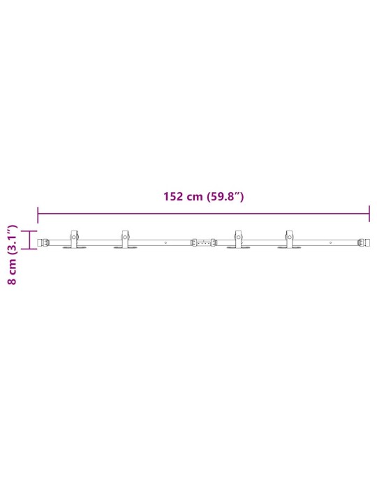 Lükandkapi uksekomplekt 152,5 cm süsinikterasest