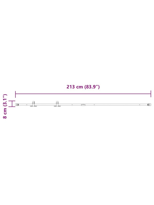 LÜKANDKAPI UKSEKOMPLEKT 213 CM SÜSINIKTERASEST