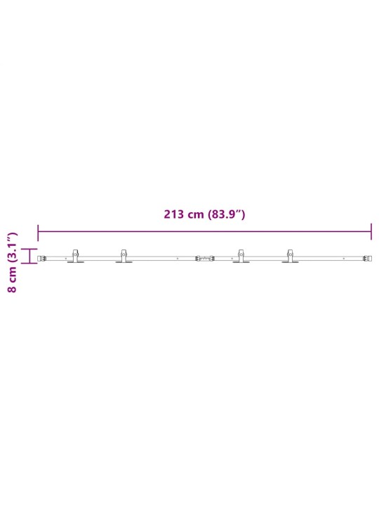 LÜKANDKAPI UKSEKOMPLEKT 213 CM SÜSINIKTERASEST