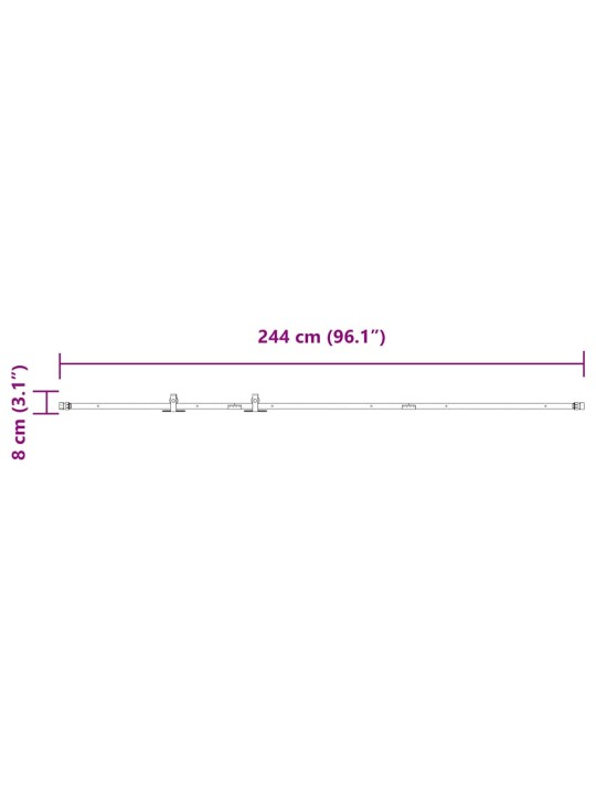 LÜKANDKAPI UKSEKOMPLEKT 244 CM SÜSINIKTERASEST