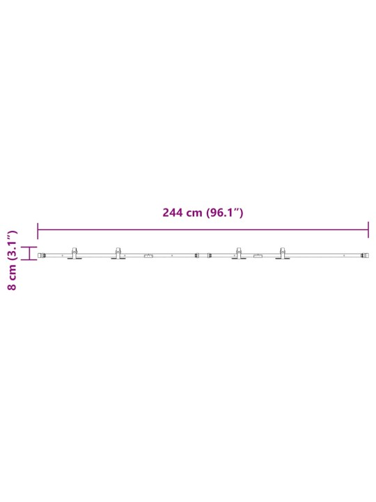 LÜKANDKAPI UKSEKOMPLEKT 244 CM SÜSINIKTERASEST