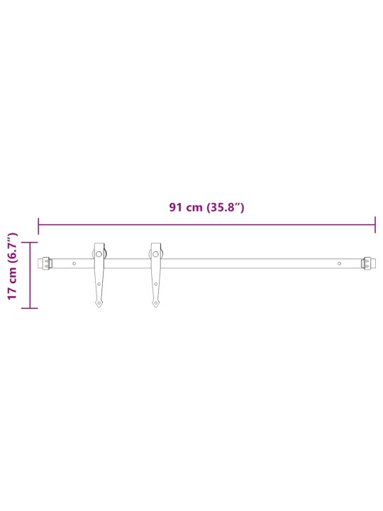 LÜKANDKAPI UKSEKOMPLEKT 91 CM SÜSINIKTERASEST