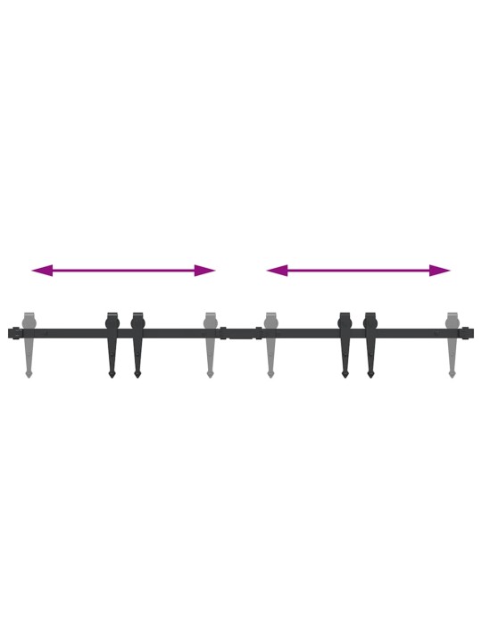 LÜKANDKAPI UKSEKOMPLEKT 122 CM SÜSINIKTERASEST
