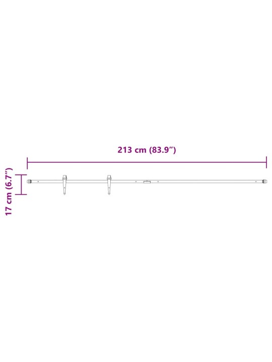 LÜKANDKAPI UKSEKOMPLEKT 213 CM SÜSINIKTERASEST