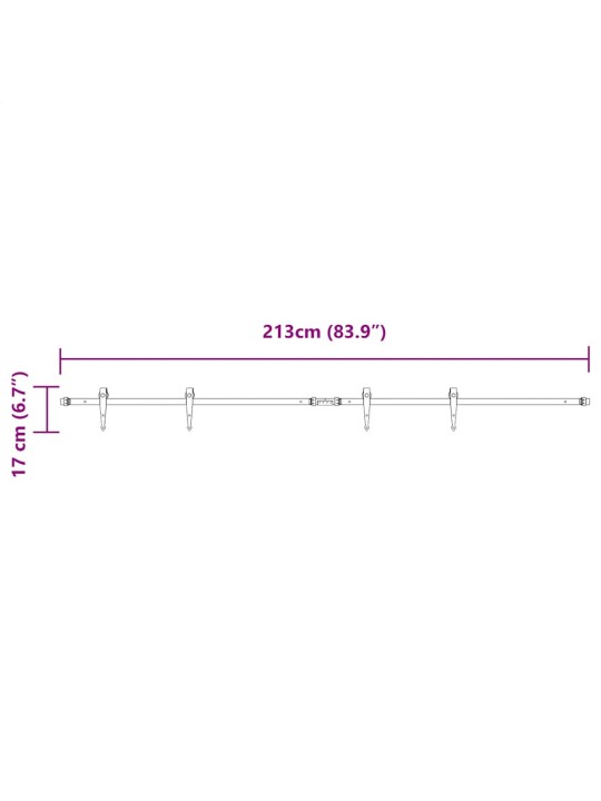 LÜKANDKAPI UKSEKOMPLEKT 213 CM SÜSINIKTERASEST