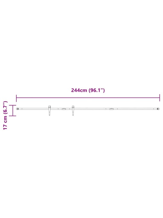 LÜKANDKAPI UKSEKOMPLEKT 244 CM SÜSINIKTERASEST