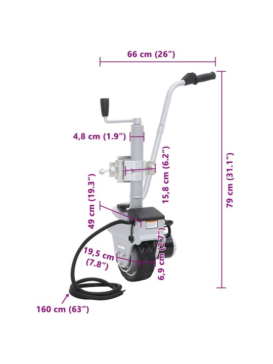 Alumiiniumist mootoriga tugiratas karavanile, 12 v 350 w