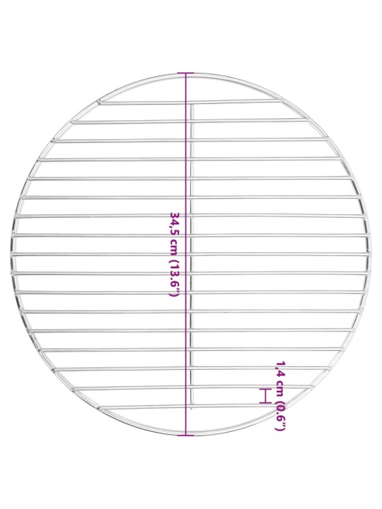 Ümmargune grillrest, ø34,5 cm, 304 roostevaba teras