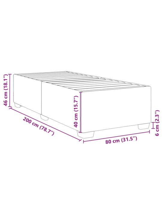 Voodiraam ilma madratsita tumepruun 80x200 cm kangas