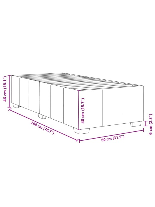 Voodiraam ilma madratsita tumepruun 80x200 cm kangas