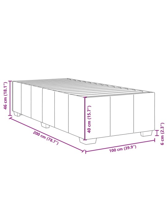 Voodiraam ilma madratsita tumepruun 100x200 cm kangas