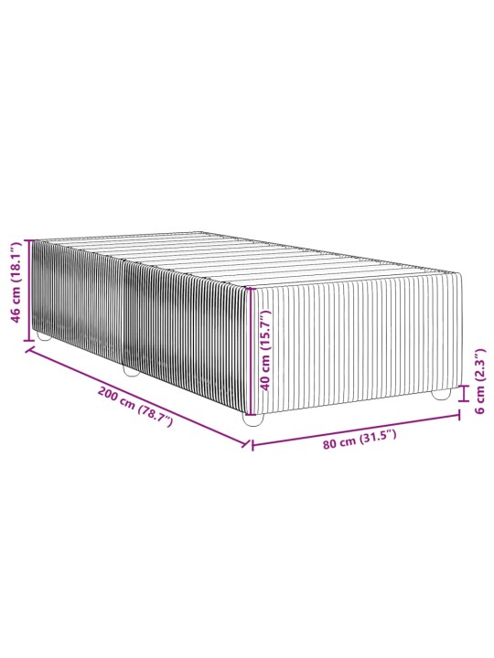 Voodiraam ilma madratsita tumepruun 80x200 cm kangas