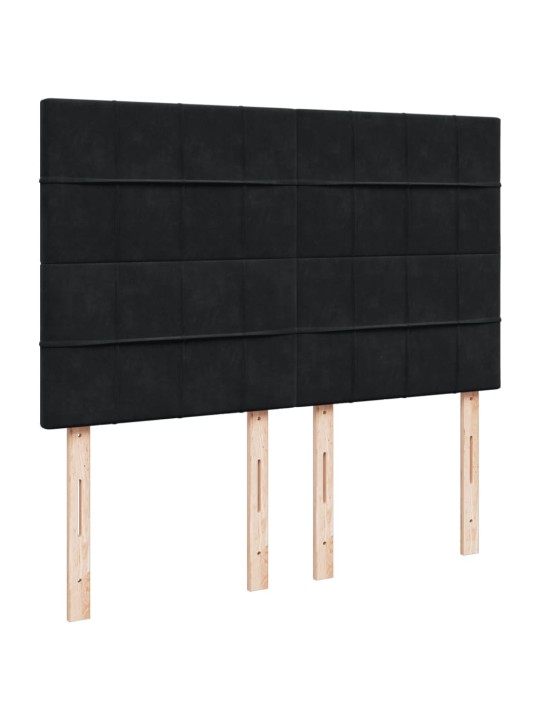 KONTINENTAALVOODI MADRATSIGA,MUST, 140X190 CM, SAMET