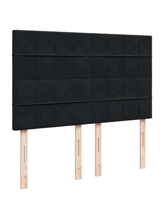 KONTINENTAALVOODI MADRATSIGA,MUST, 140X190 CM, SAMET