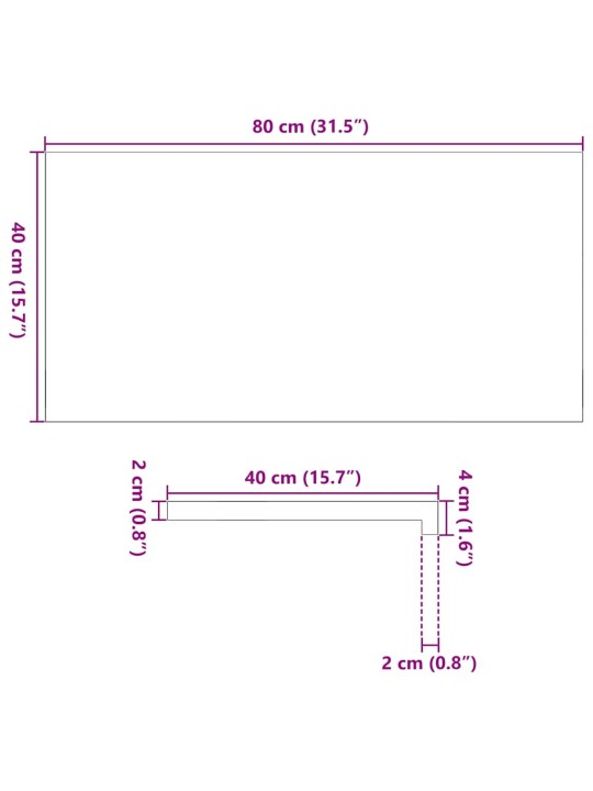 Aknalauad 2 tk, helepruun, 80 x 40 x 2 cm, toekas tammepuit