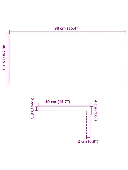 Aknalauad 2 tk, helepruun, 90 x 40 x 2 cm, toekas tammepuit