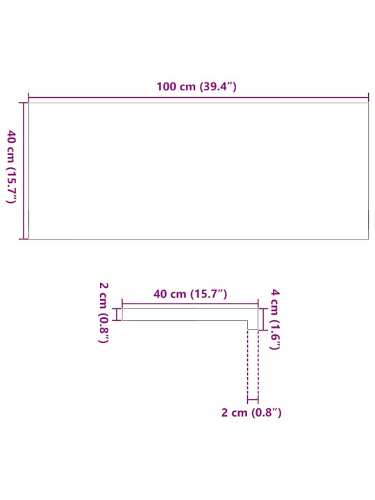 Aknalauad 2 tk, tumepruun, 100 x 40 x 2 cm, toekas tammepuit