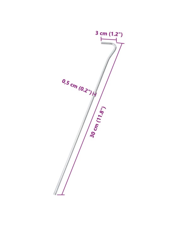 Telgivaiad 50 tk, 30 cm ø5 mm, tsingitud teras