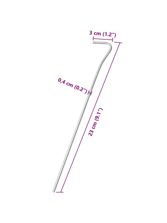 Telgivaiad 50 tk, 23 cm ø4 mm, tsingitud teras