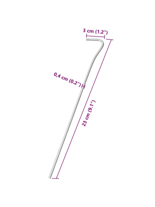 Telgivaiad 25 tk, 23 cm ø4 mm, tsingitud teras