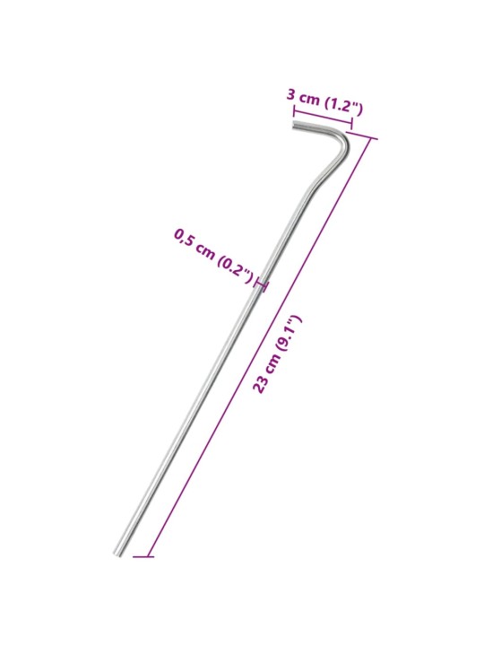 Telgivaiad 50 tk, 23 cm ø5 mm, tsingitud teras