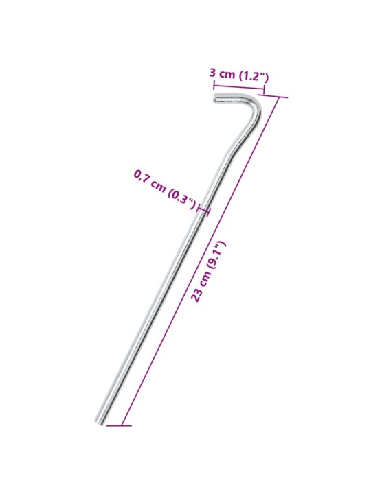 Telgivaiad 50 tk, 23 cm ø7 mm, tsingitud teras