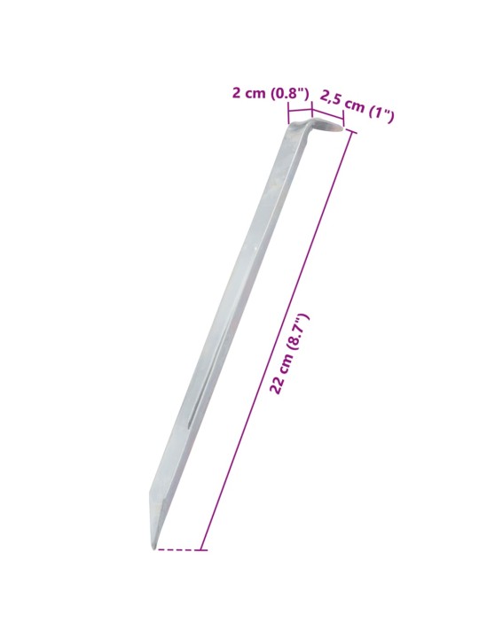 Telgivaiad 24 tk, 22 cm ø20 mm, tsingitud teras