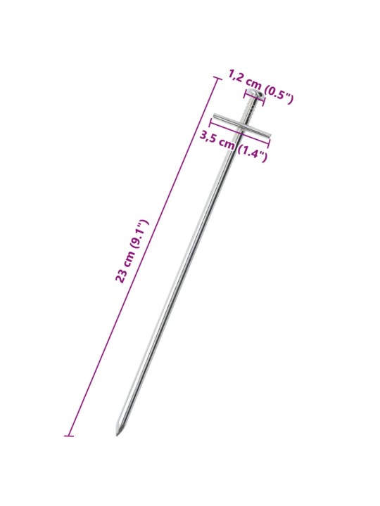 Telgivaiad 24 tk, 23 cm ø6 mm, tsingitud teras