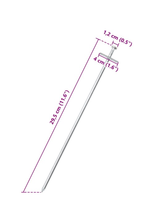 Telgivaiad 24 tk, 29,5 cm ø6 mm, tsingitud teras