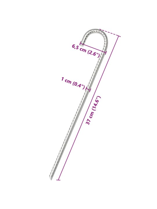 Telgivaiad 6 tk, 37 cm ø10 mm, tsingitud teras