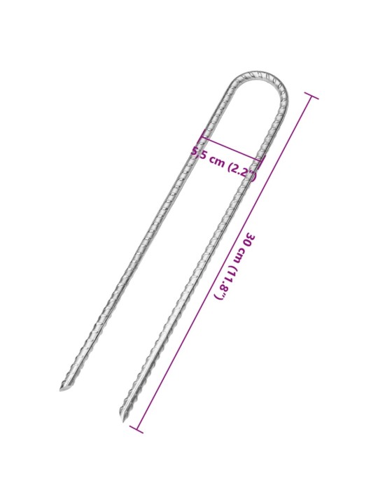 U-KUJULISED TELGIVAIAD 12 TK, 30 CM Ø7 MM, TSINGITUD TERAS