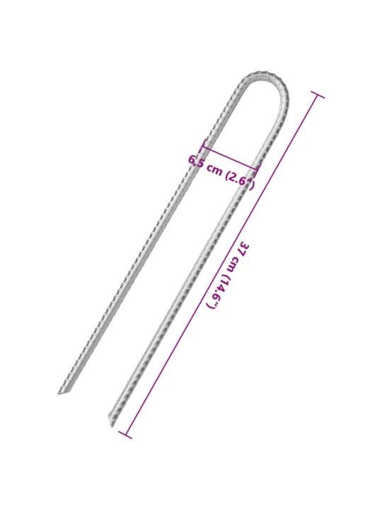 U-kujulised telgivaiad 6 tk, 37 cm ø10 mm, tsingitud teras